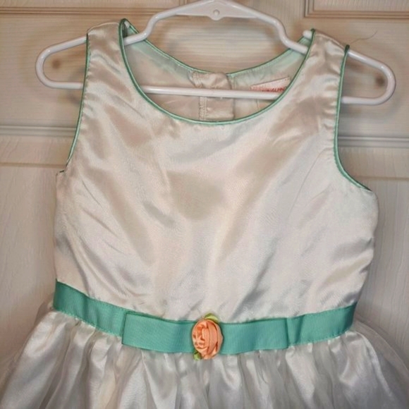 Youngland White Floral Tulle Sleeveless Party Flower Girl Spring Easter Size 6 - Picture 3 of 6